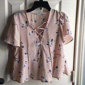 Kimchi Blue tie neck blouse